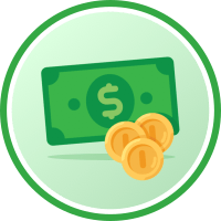 Money in a circle icon